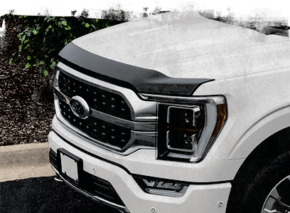 Hood protector installed on vehicle